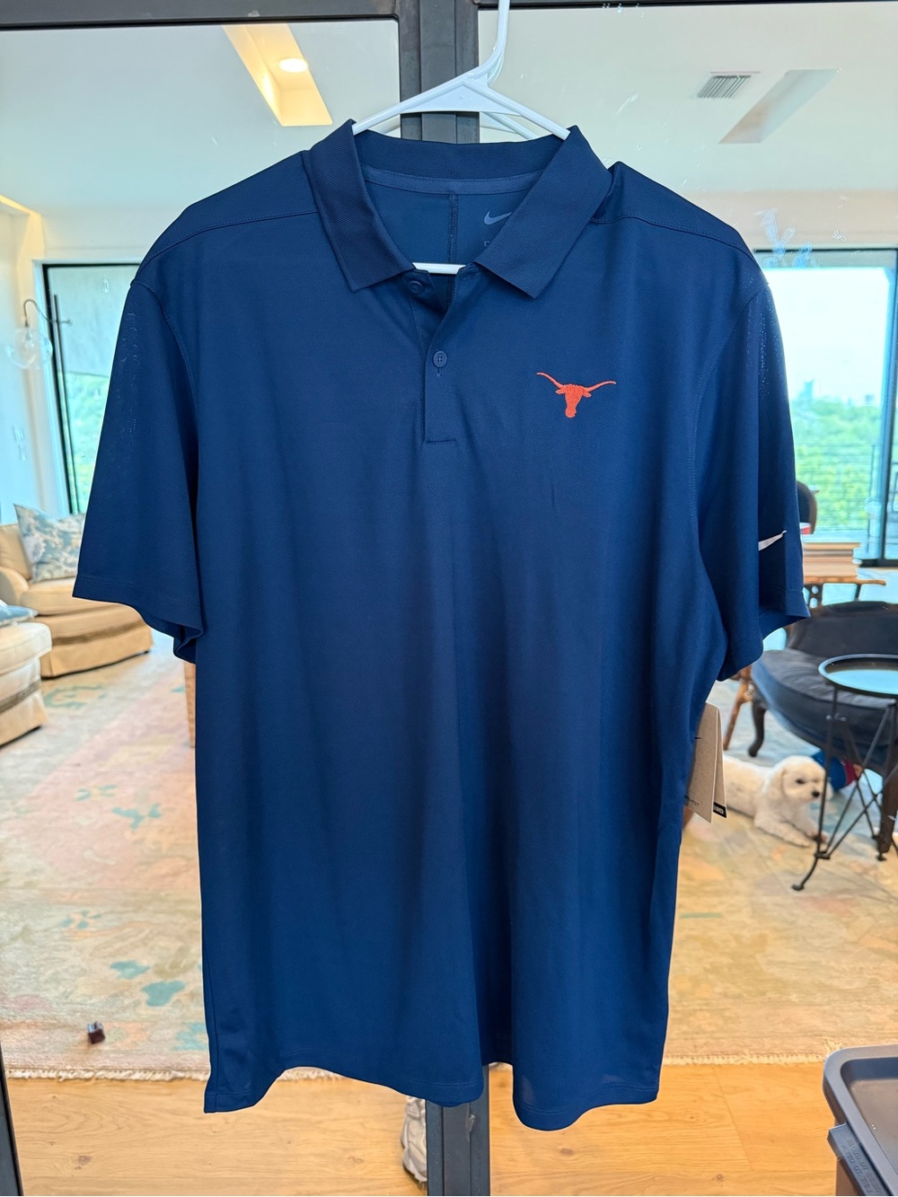 Nike Men’s Navy Polo with Orange Longhorn Logo